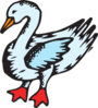 Stylized Blue Goose Clip Art